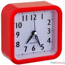 Perfeo Quartz часы-будильник "PF-TC-019", квадратные 10*10 см, красные