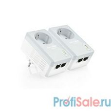 TP-Link TL-PA4020P KIT AV600 Комплект 2-портовых адаптеров Powerline со встроенной розеткой