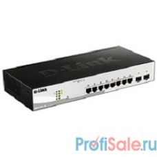 D-Link DGS-1210-10/F1A Настраиваемый коммутатор WebSmart с 8 портами 10/100/1000Base-T и 2 портами 1000Base-X SFP