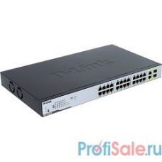 D-Link DGS-1026MP/A1A Неуправляемый коммутатор с 24 портами 10/100/1000Base-T, 2 комбо-портами 100/1000Base-T/SFP и функцией энергосбережения (24 порта с поддержкой PoE 802.3af/at (30 Вт))