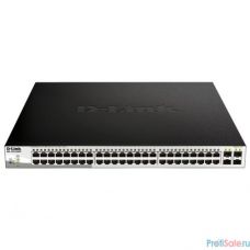 D-Link DGS-1210-52MPP/ME/B1A PROJ Управляемый коммутатор 2 уровня с 48 портами 10/100/1000Base-T и 4 портами 1000Base-X SFP (48 портов с поддержкой PoE 802.3af/802.3at (30 Вт), PoE-бюджет 740 Вт)