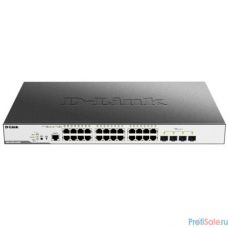 D-Link DGS-3000-28XMP/B1A Управляемый коммутатор 2 уровня с 24 портами 10/100/1000Base-T и 4 портами 10GBase-X SFP+ (24 порта с поддержкой PoE 802.3af/802.3at (30 Вт), PoE-бюджет 370 Вт)