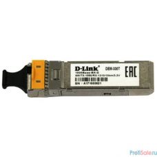 D-Link 330T/10KM/A1A 1000BASE-LX Single-mode 10KM WDM SFP Tranceiver, support 3.3V power, LC connector 