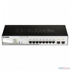 D-Link DGS-1210-10P/FL1A Управляемый коммутатор 2 уровня с 8 портами 10/100/1000Base-T и 2 портами 1000Base-X SFP (8 портов с поддержкой PoE 802.3af/802.3at (30 Вт), PoE бюджет 65 Вт)