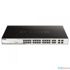 D-Link DGS-1210-28MP/FL1A PROJ Настраиваемый коммутатор WebSmart с 24 портами 10/100/1000Base-T и 4 комбо-портами 100/1000Base-T/SFP(24 порта с поддержкой PoE 802.3af/802.3at (30 Вт),PoE-бюджет 370 Вт