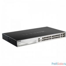 D-Link DGS-3130-30TS/B1A PROJ Управляемый стекируемый1 коммутатор 3 уровня с 24 портами 10/100/1000Base-T, 2 портами 10GBase-T и 4 портами 10GBase-X SFP+