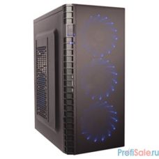 Exegate EX278421RUS Корпус Miditower Exegate EVO-7216 Black-Blue light, ATX, <без БП>, 1*USB+1*USB3.0, Audio