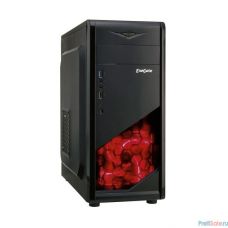 Exegate EX281256RUS Корпус Miditower ExeGate EVO-8207 Black-Red light, ATX, <600NPX>,  1*USB+1*USB3.0, HD Audio