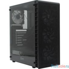 Powercase CMIZ4C-L4 Корпус Mistral Z4C Mesh LED, Tempered Glass, 4x 120mm 5-color fan, чёрный, ATX  (CMIZ4C-L4)