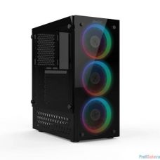 CASE HIPER HG-C104RGB ORCUS (ATX, SPCC0.5, USB 3.0+USB2.0, Front 3x120mm RGB Fan, Black