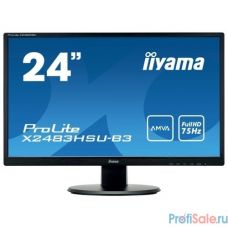 IIYAMA 24" X2483HSU-B3 черный {AMVA LED 1920x1080 75hz 4ms 16:9 250cd 178гр/178гр D-Sub HDMI DisplayPort}