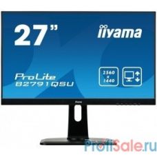 IIYAMA 27" B2791QSU-B1 черный {TN 2560x1440 75Hz 1ms 170/160 350cd 1000:1 8bit DVI HDMI1.4 DisplayPort1.2 FlickerFree VESA AudioOut 2x2W}
