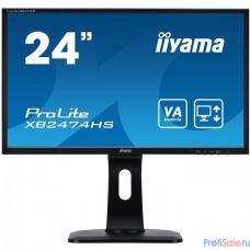 IIYAMA 23.6" XB2474HS-B2 черный {VA LED 1920x1080 75hz 4ms 8bit(6bit+FRC) 16:9 3000:1 250cd 178/178 D-Sub HDMI1.4 DisplayPort1.2 2xUSB2.0 2x2W AudioOut  VESA}