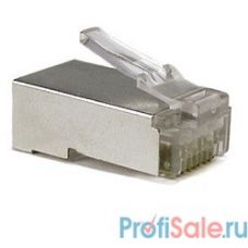 Hyperline PLUG-8P8C-U-C6-SH Разъем RJ-45(8P8C) под витую пару, категория 6 (50 µ"/ 50 микродюймов), экранированный, универсальный (для одножильного и многожильного кабеля) 1шт