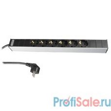 Hyperline SHT19-6SH-2.5EU Блок розеток для 19" шкафов, горизонтальный, 6 универсальных розеток, 16A, шнур 2.5м