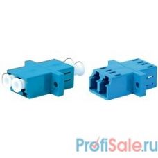 Hyperline FA-P11Z-DLC/DLC-N/WH-BL Оптический проходной адаптер LC/UPC-LC/UPC, SM, duplex, корпус пластиковый, синий, белые колпачки