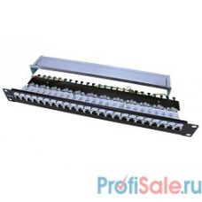 Hyperline PP3-19-24-8P8C-C5E-SH-110D Патч-панель 19", 1U, 24 порта RJ-45 полн. экран., категория 5e, Dual IDC, ROHS, цвет черный