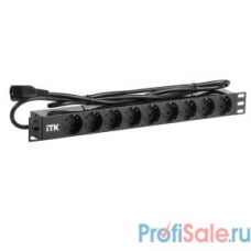ITK PH22-9D2-P PDU 9 розеток нем. ст, 1U, шнур 2м вилка С14 ПВХ чер PH22-9D2-P