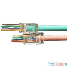 Hyperline PLEZ-8P8C-U-C5-SH Разъем легкой оконцовки RJ-45 (8P8C) под витую пару, категория 5e (50 µ"/ 50 микродюймов), экранированный, универсальный (для одножильного и многожильного кабеля) (1 шт.)