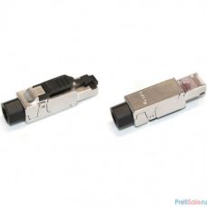 Hyperline PLUF-8P8C-S-C6-SH Разъем RJ-45 (8P8C) под витую пару, полевая заделка, категория 6, экранированный, для одножильного кабеля (общий диаметр кабеля 6-8 мм, 23-26 AWG), накручивающийся хвостови