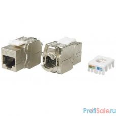 Hyperline KJ8-8P8C-C6A-180-TLS-SH-F-WH Вставка Keystone Jack RJ-45(8P8C), категория 6a (10G), экранированная, тип 180 градусов, Toolless, белая