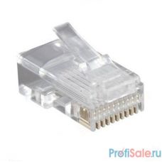 Hyperline PLUG-10P10C-U-06-10 Разъем RJ-50(10P10C), универсальный (для одножильного и многожильного кабеля), для круглого кабеля, напыление 6µ"/ 6 микродюймов (10 шт)