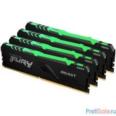 Kingston DRAM 64GB 3200MHz DDR4 CL16 DIMM (Kit of 4) 1Gx8 FURY Beast RGB KF432C16BB1AK4/64