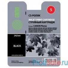 Cactus PGI-5BK Картридж струйный Cactus CS-PGI5BK черный для Canon Pixma MP470/ MP500/ MP520/ MP530 (23,6ml)