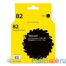 T2 CH565A Картридж струйный №82 для HP Designjet 111/510/510ps, черный, с чипом