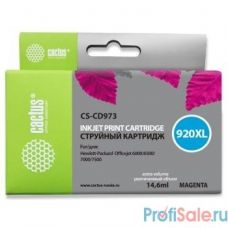 Cactus CD973AE Картридж №920XL для HP DJ 6000/6500/7000/7500, пурпурный