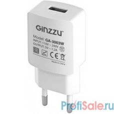 GINZZU GA-3003W, СЗУ 5В/1200mA, USB, белый