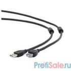 Gembird/Cablexpert CCF2-USB2-AMAF-15 USB 2.0  Pro Кабель , AM/AF, 4.5м, экран, 2феррит.кольца, черный, пакет