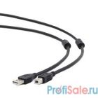 Gembird/Cablexpert  CCF2-USB2-AMBM-15 USB 2.0 Pro Кабель  , AM/BM, 4.5м, экран,2феррит.кольца, черный, пакет