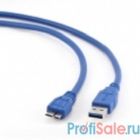 Gembird/Cablexpert CCP-mUSB3-AMBM-1 Кабель USB 3.0 Pro , AM/microBM 9P, 30см, экран, синий, пакет