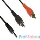 VCOM VAV7183-5M Кабель соединительный 3.5 Jack (M) - 2xRCA (M), стерео, аудио,  5.0м 