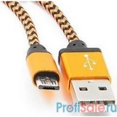 Gembird Кабель USB 2.0 Cablexpert CC-mUSB2oe1m, AM/microBM 5P, 1м, нейлоновая оплетка, алюминиевые разъемы, оранжевый, пакет