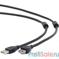 Cablexpert Кабель удлинитель USB2.0 Pro CCF2-USB2-AMAF-6, AM/AF, 1.8м, экран, 2феррит.кольца, черный, пакет