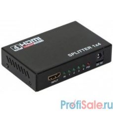 ORIENT HDMI 4K Splitter HSP0104HN, 1->4, HDMI 1.4/3D, UHDTV 4K(3840x2160)/HDTV1080p/1080i/720p, HDCP1.2, внешний БП-зарядник 2xUSB 5В/2.1A, метал.корпус (30368)