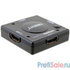 ORIENT HDMI Mini Switch HS0301L+, 3->1, HDMI 1.3b, HDTV1080p/1080i/720p, HDCP1.2, питание от HDMI, черный пл.корпус (29798)