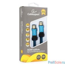 Кабель HDMI Cablexpert, серия Gold, 1,8 м, v1.4, M/M, синий, позол.разъемы, алюминиевый корпус, нейлоновая оплетка, коробка (CC-G-HDMI01-1.8M)