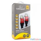 Кабель HDMI Cablexpert, серия Gold, 3 м, v1.4, M/M, красный, позол.разъемы, алюминиевый корпус, нейлоновая оплетка, коробка (CC-G-HDMI02-3M)