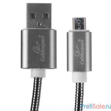 Cablexpert Кабель USB 2.0 CC-G-mUSB02Gy-0.5M AM/microB, серия Gold, длина 0.5м, титан, блистер