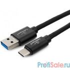 Cablexpert Кабель USB 3.0 CC-P-USBC03Bk-0.5M AM/Type-C, серия Platinum, длина 0.5м, черный, блистер