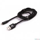 Harper Силиконовый Кабель для зарядки и синхронизации USB - Lightning,SCH-530 black (1м, способны заряжать устройства до 2х ампер)