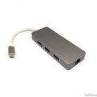 Espada Адаптер-переходник UHLUC, USB Type-C to Gig Lan+HDMI+USB+SD/TF+PD, серебристый (44224)