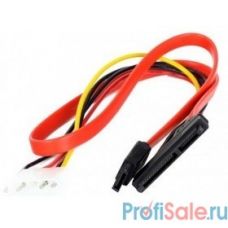 VCOM VHC7702 Переходник molex+SATA/SATA, 15pin+7pin, (длина инт - 45см, питание - 15см)  VCOM <VHC7702>