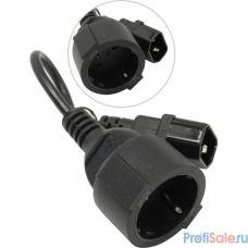 Exegate EP280681RUS Кабель-переходник (UPS->розетка) ExeGate Power EC-30P (C14->Евророзетка Schuko) VDE-250V-3*0.75mm2, медь, черный, 0.15м.