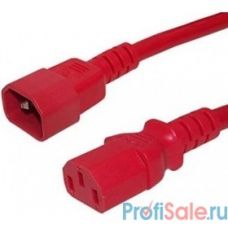 Hyperline PWC-IEC13-IEC14-3.0-RD кабель питания монитор-компьютер IEC 320 C13 - IEC 320 C14 (3x1.0), 10A, прямая вилка, 3 м, цвет красный