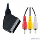 PERFEO Кабель SCART (21 pin) вилка - 3xRCA вилка, длина 2 м. (S8101)