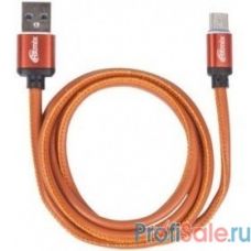 RITMIX RCC-435 Leather(USB Type-C-USB, 1 метр, 2,5 A, мет. коннекторы, зарядка и синхронизация, оплетка из экокожи)